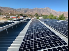 Commercial solar install in Borrego Springs- 126X 355 Watt Solar panels.